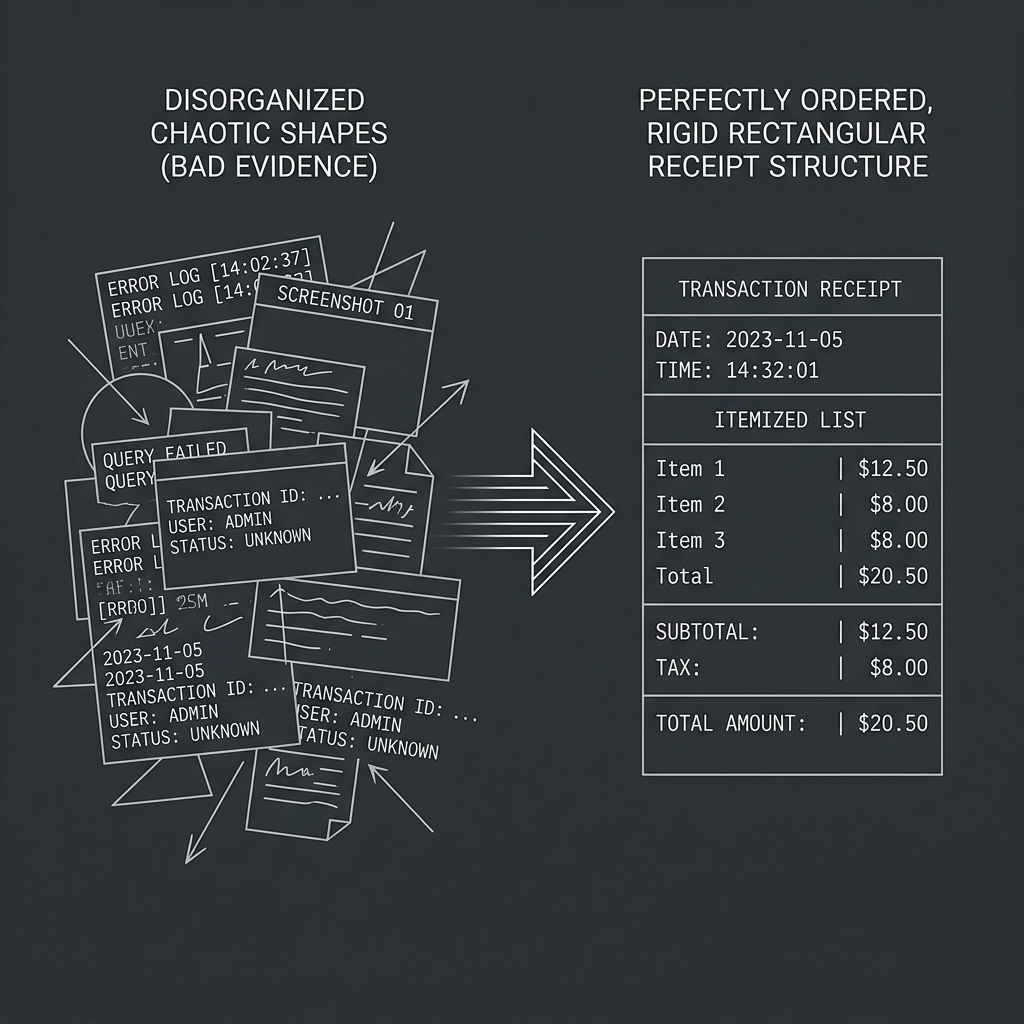 Evidence shape visual for counterexample packets.