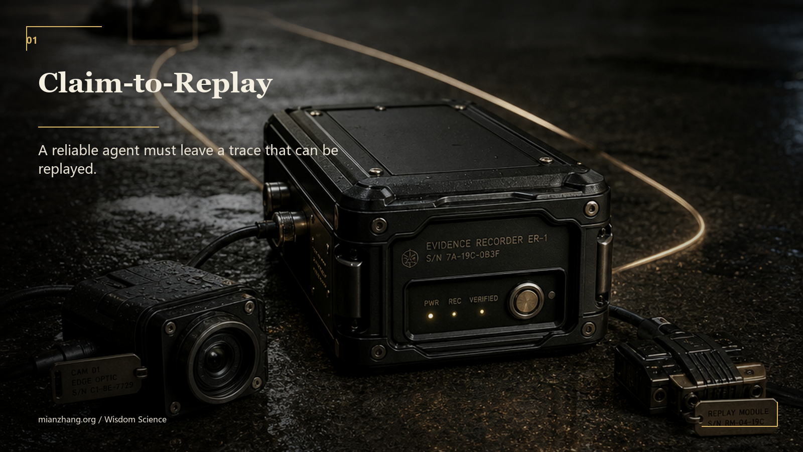 Claim-to-replay evidence contract recorder in a stressed environment.