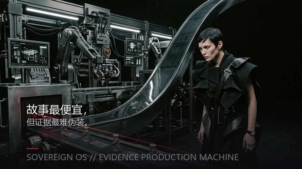 Evidence production machine visual mapping claims, objections, boundary updates, and review status.