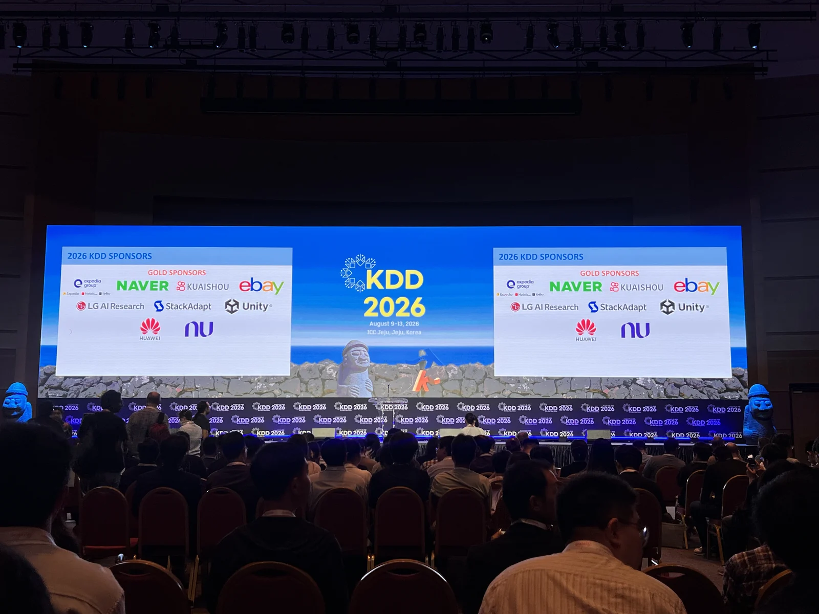 KDD 2026 main stage and conference hall in Jeju.