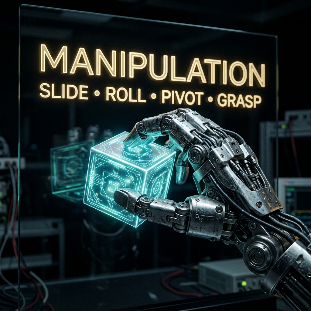 Manipulation subsystem visual focused on contact mechanics and precise actuation.