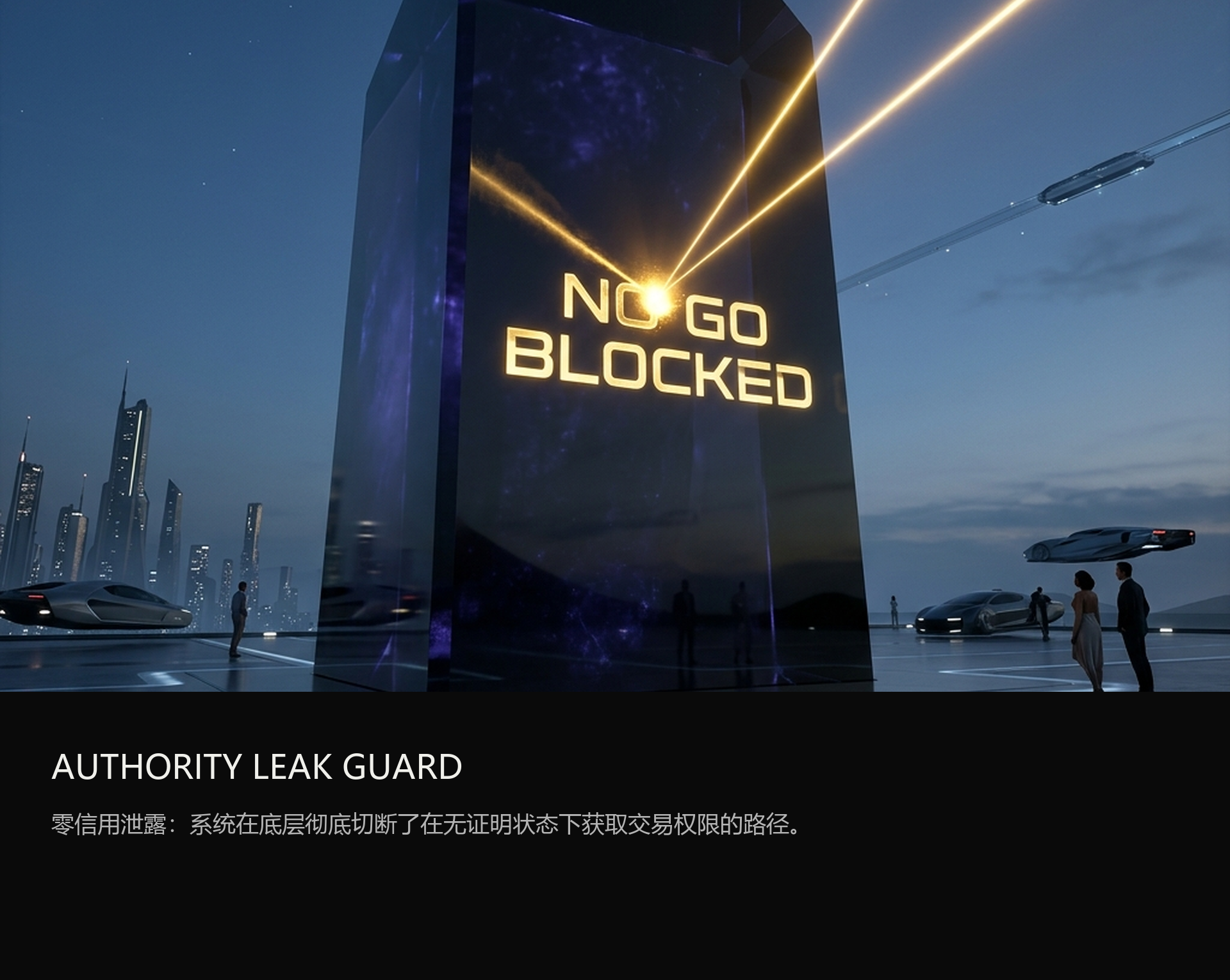 Proof-carrying authority guard visual.