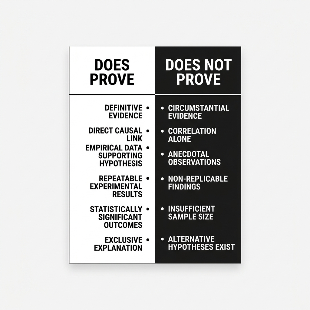 A claim card showing what a public claim does and does not prove.
